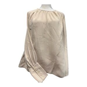 Ann Taylor Beige Blouse - Perfect Neutral for Back to School or the Office